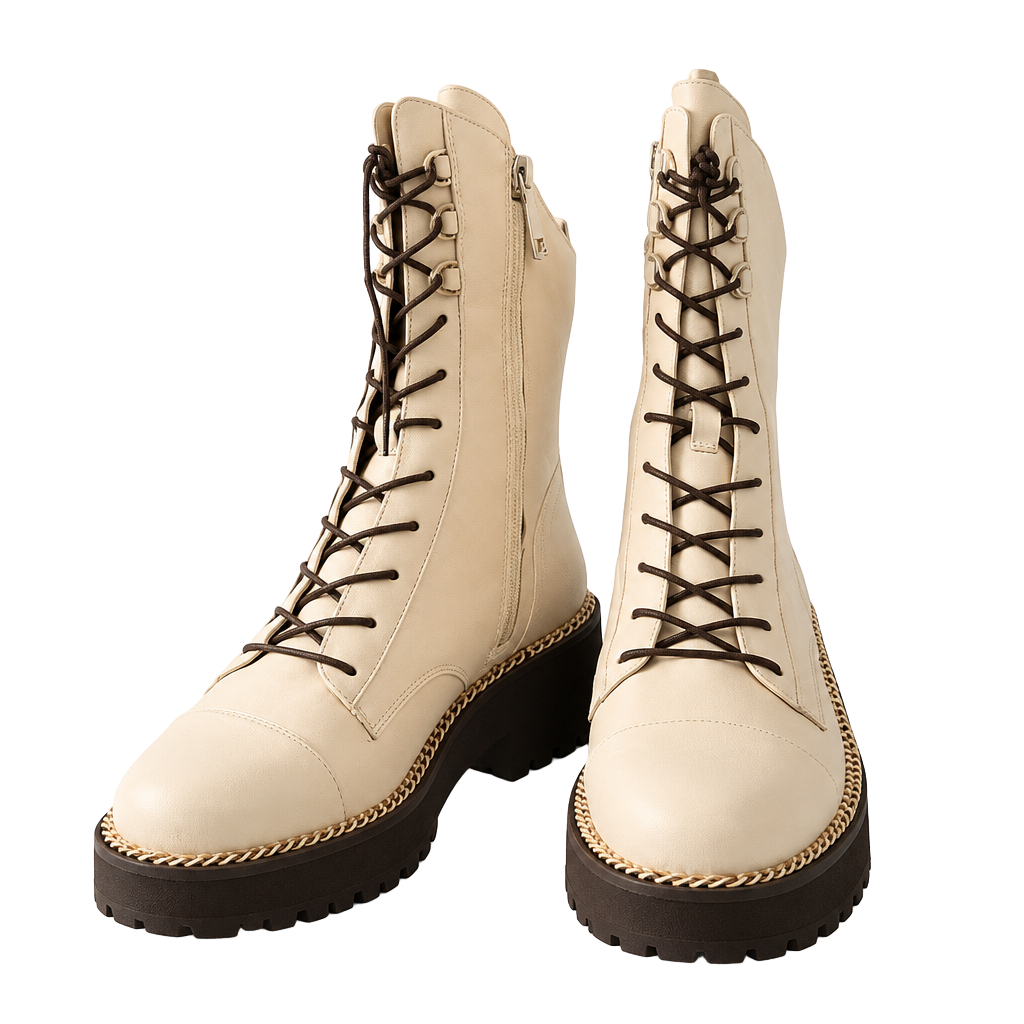 Sam Edelman cream lace up boots NEW IN BOX! 1