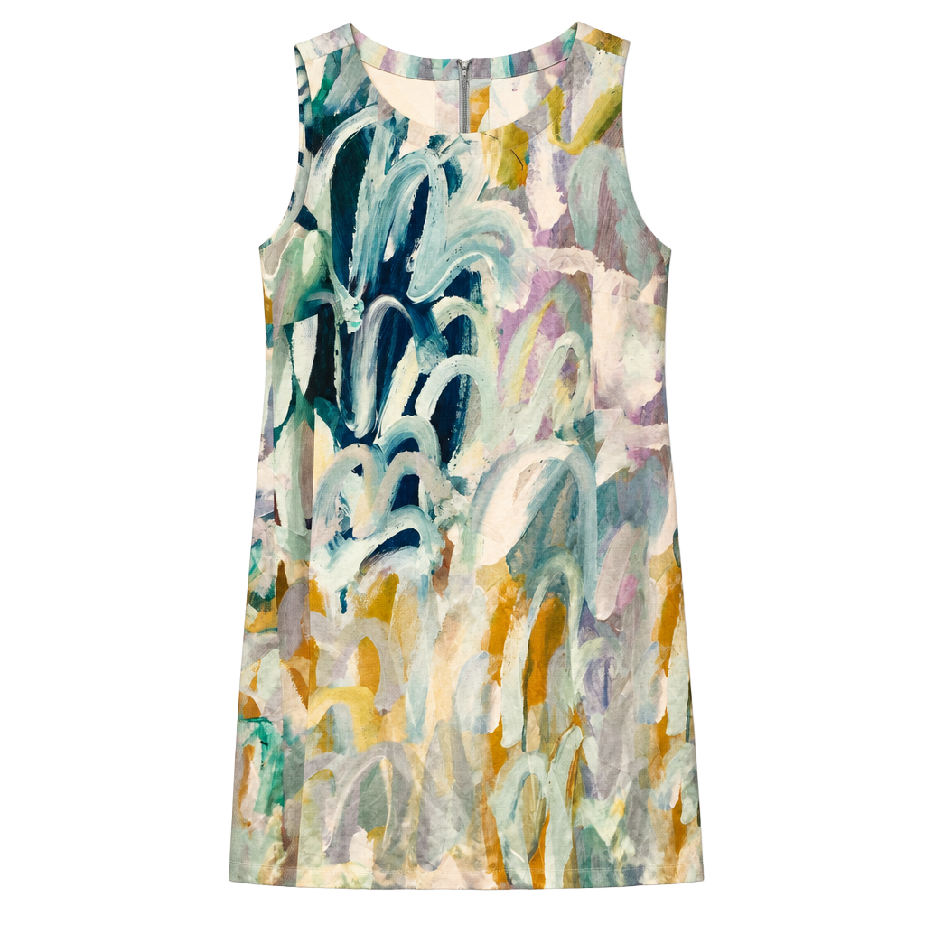 Claire Denjardins Painted Abstract Mini Dress Size M Multi 1