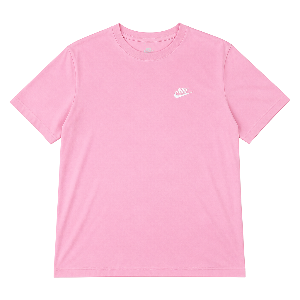 Nike Sportswear Club Embroidered Tee in Pink 1