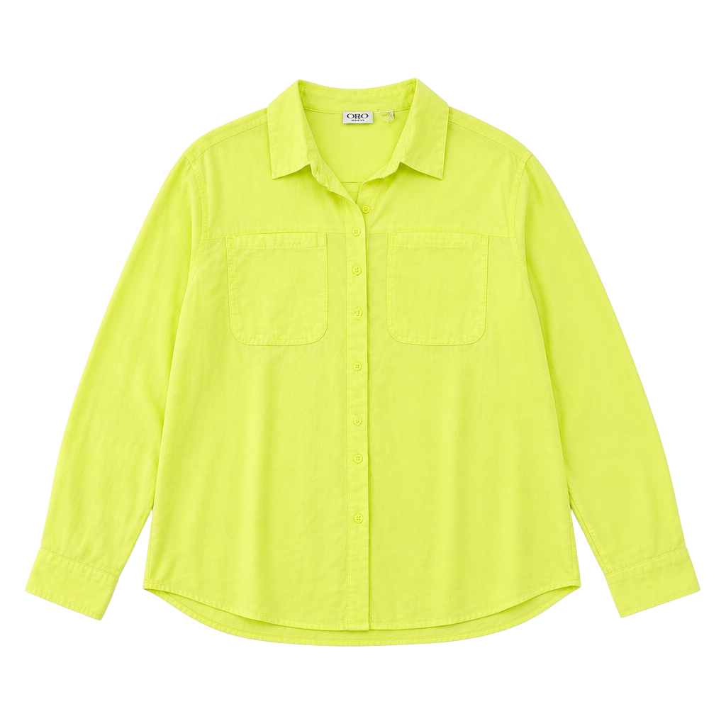 Cato Woman Neon Yellow Long Sleeve Button Down Shirt 1