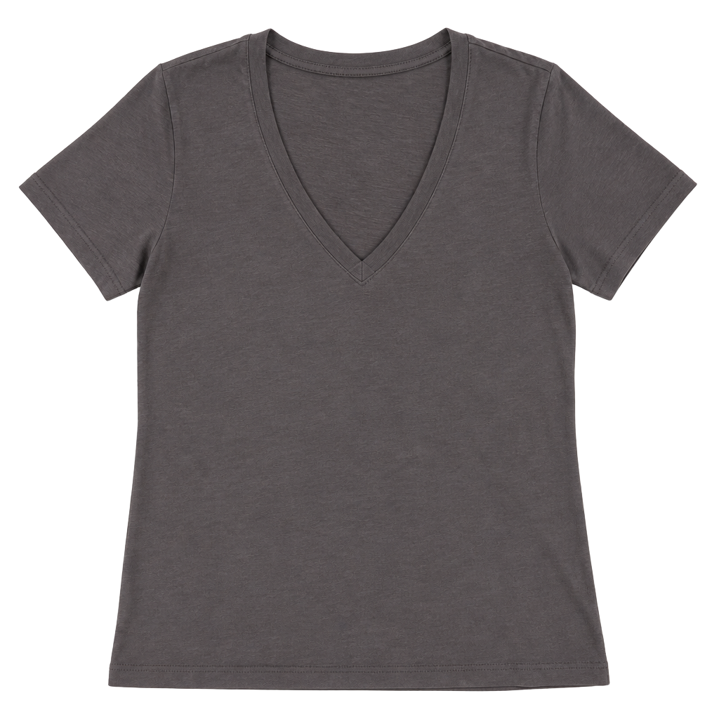 Victoria's Secret PINK Deep V-Neck Short Sleeve T-Shirt Grey Size Medium 1