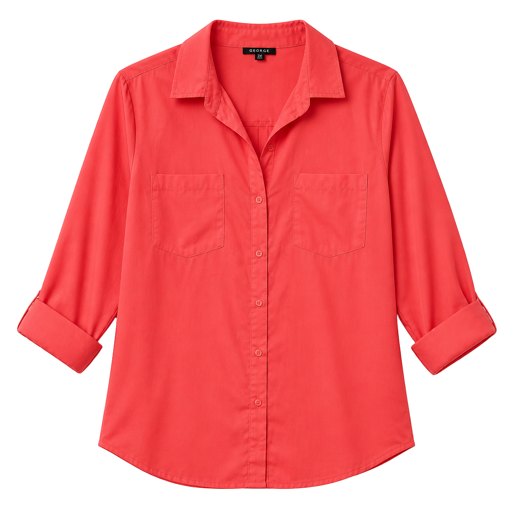 George Button Down Shirt Size XL 16-18 Coral Pink 1