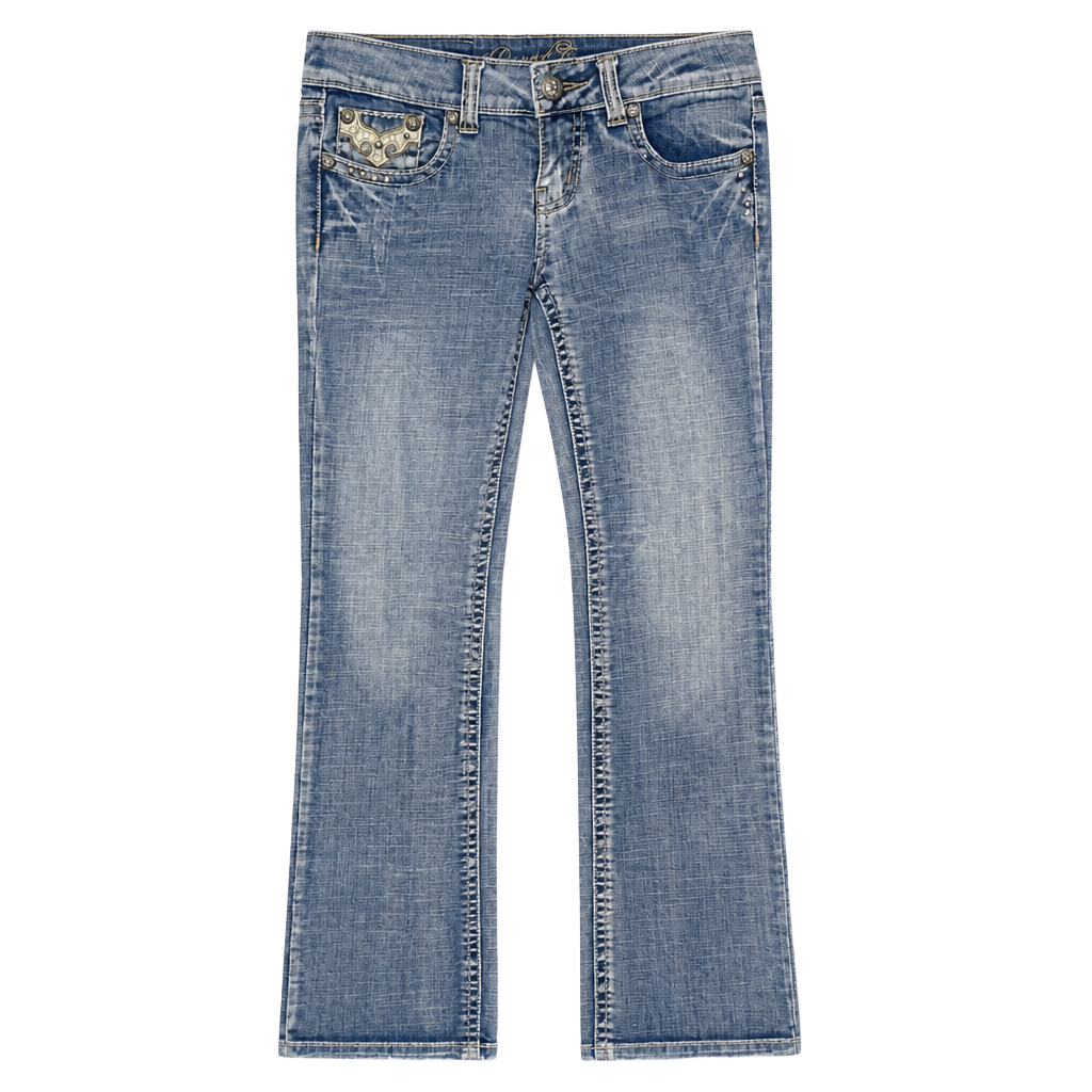 Request Jeans Women's Size 5/27 Embellished Bootcut Denim with Studded Pockets 1