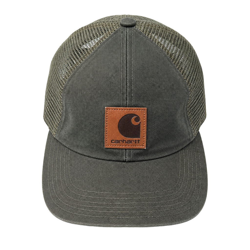 VTG 90s Carhartt A74MOS Moss Green Rare Color And Style Trucker Hat Canvas Mesh USA 1