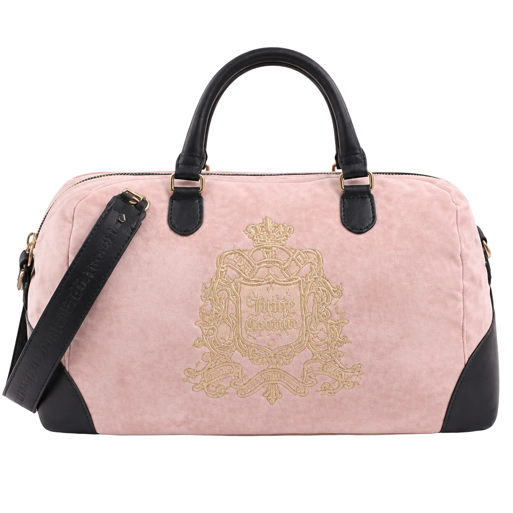 Juicy Couture Pink Velour Heritage Duffel Bag Travel Weekender 1