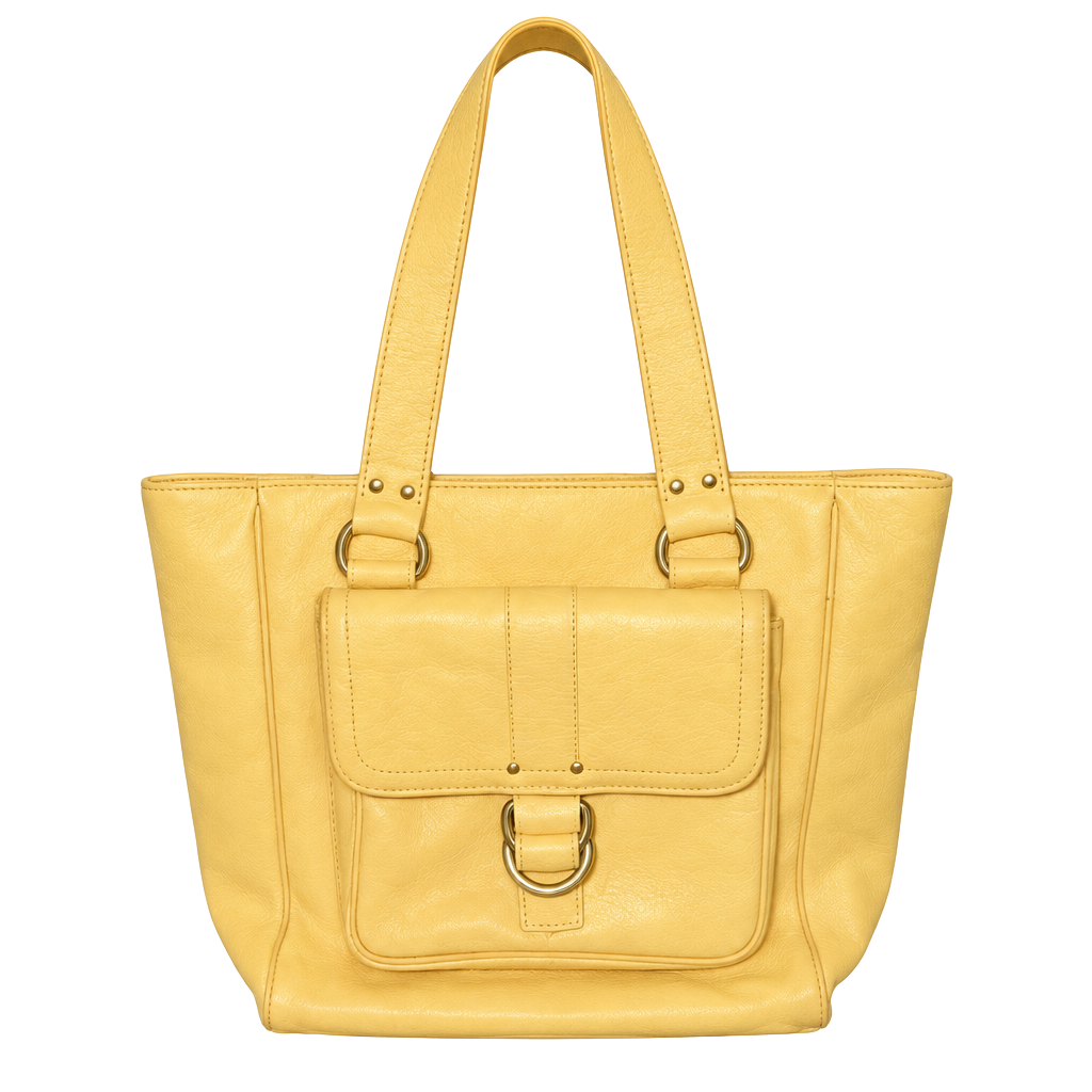 Marc Jacobs Leather Top Handle Bag Yellow 18"" 1