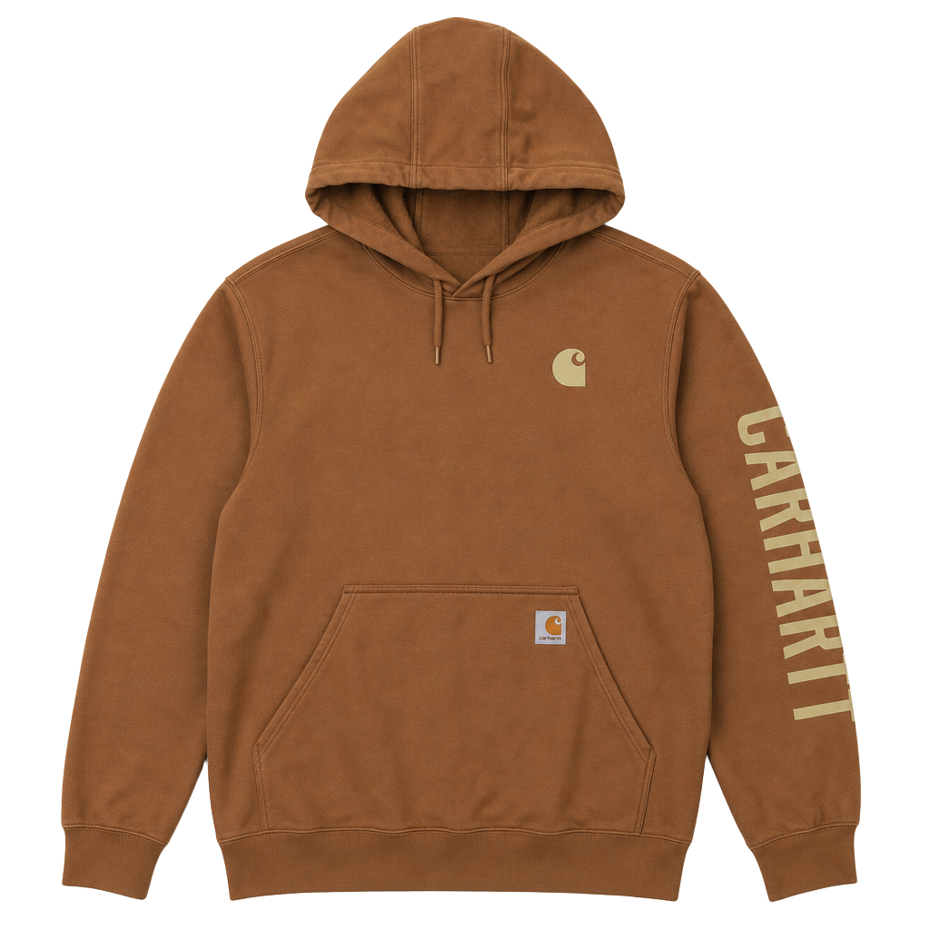 Carhartt Rain Defender Loose Fit Midweight Logo Graphic Hoodie 105940 BRN 1