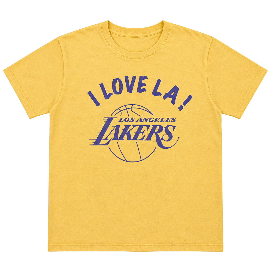Vintage Gildan Los Angeles Lakers I Love LA T-Shirt Size XL Gold Y2K 2000 1