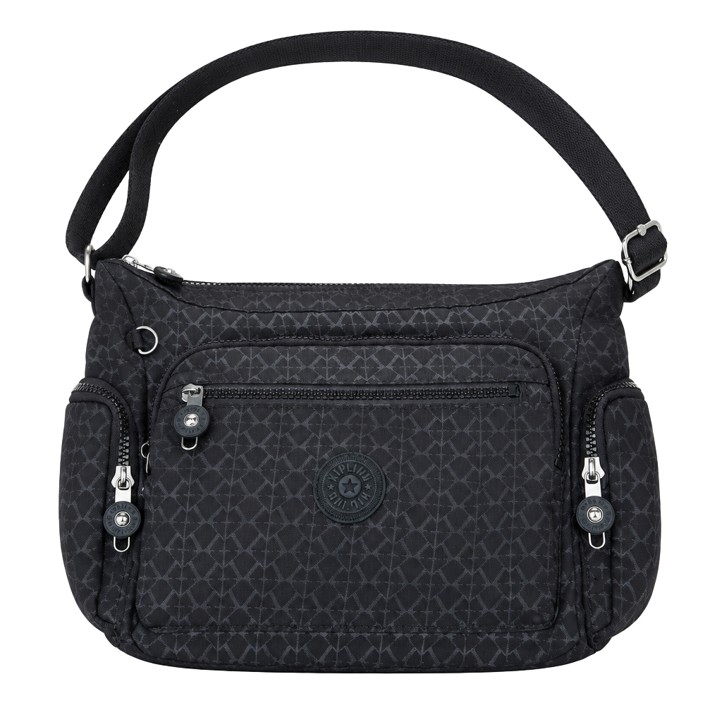 Kipling GABBIE SMALL PRINTED CROSSBODY Shoulder BAG Black Geometric Crossbody 1
