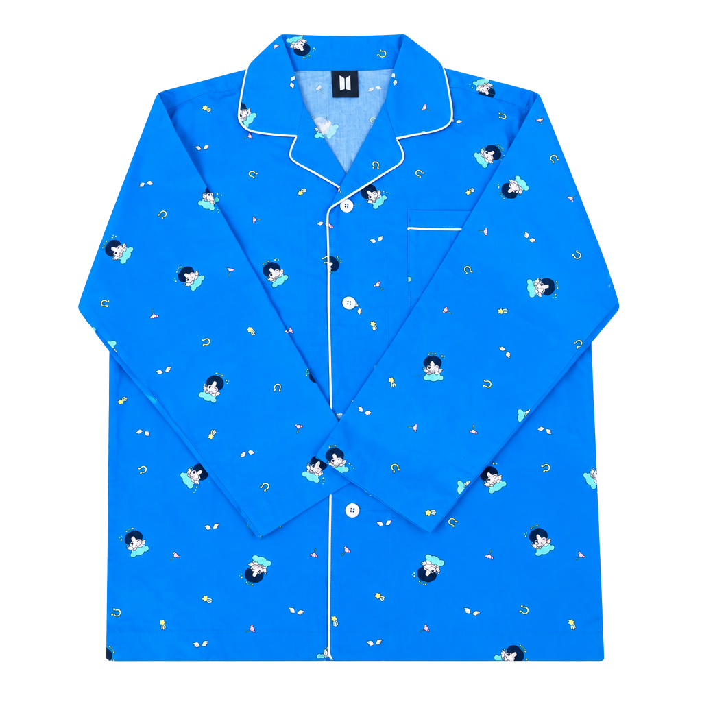 BTS Artist-Made Collection By Jin Good Day Pajama Shirt Size L Blue USA Based 1