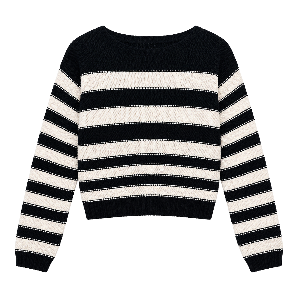 Billabong Striped Pullover Sweater Size S Black White Boat Neck 1