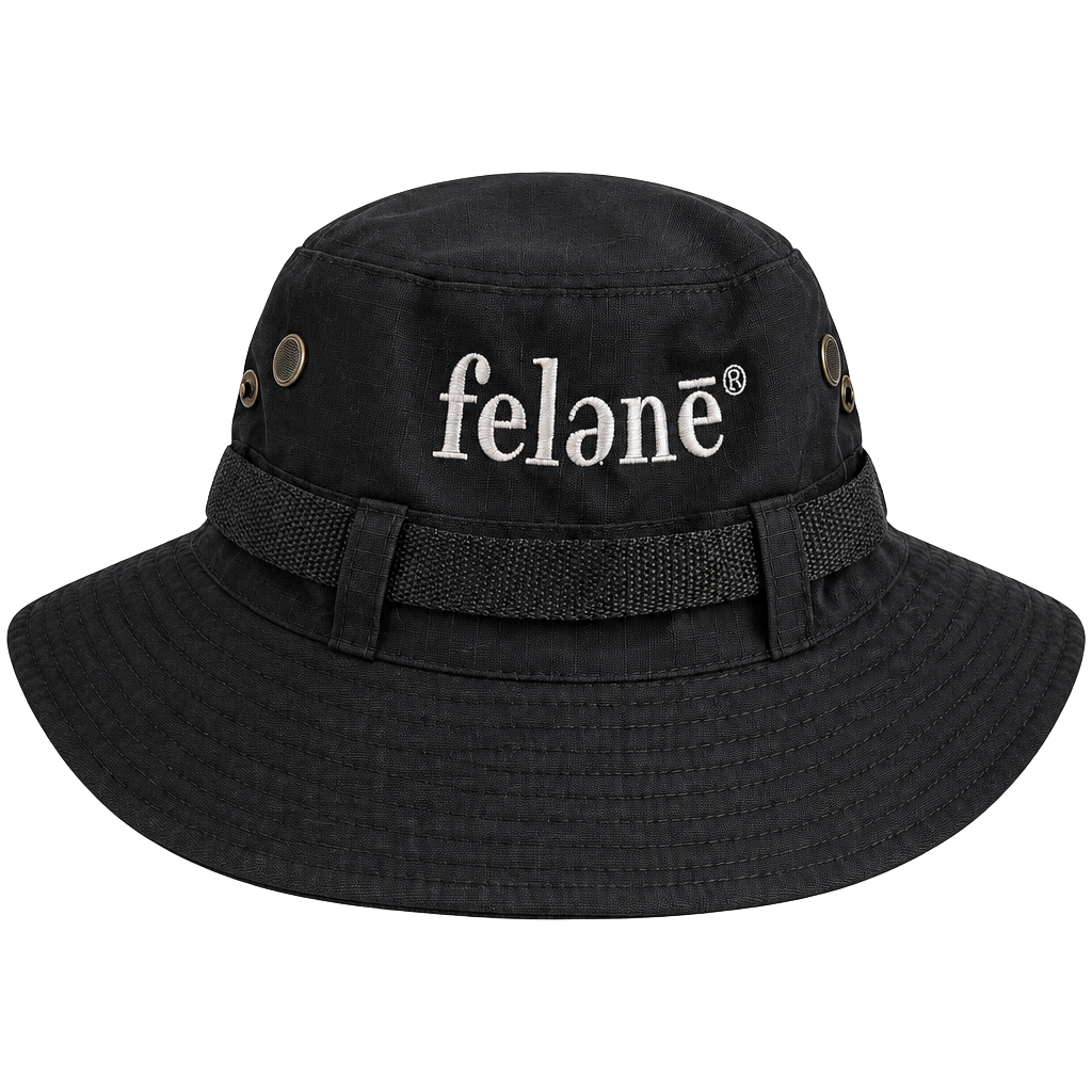 Felane Black Boonie Sun Hat Fishing Hiking 1