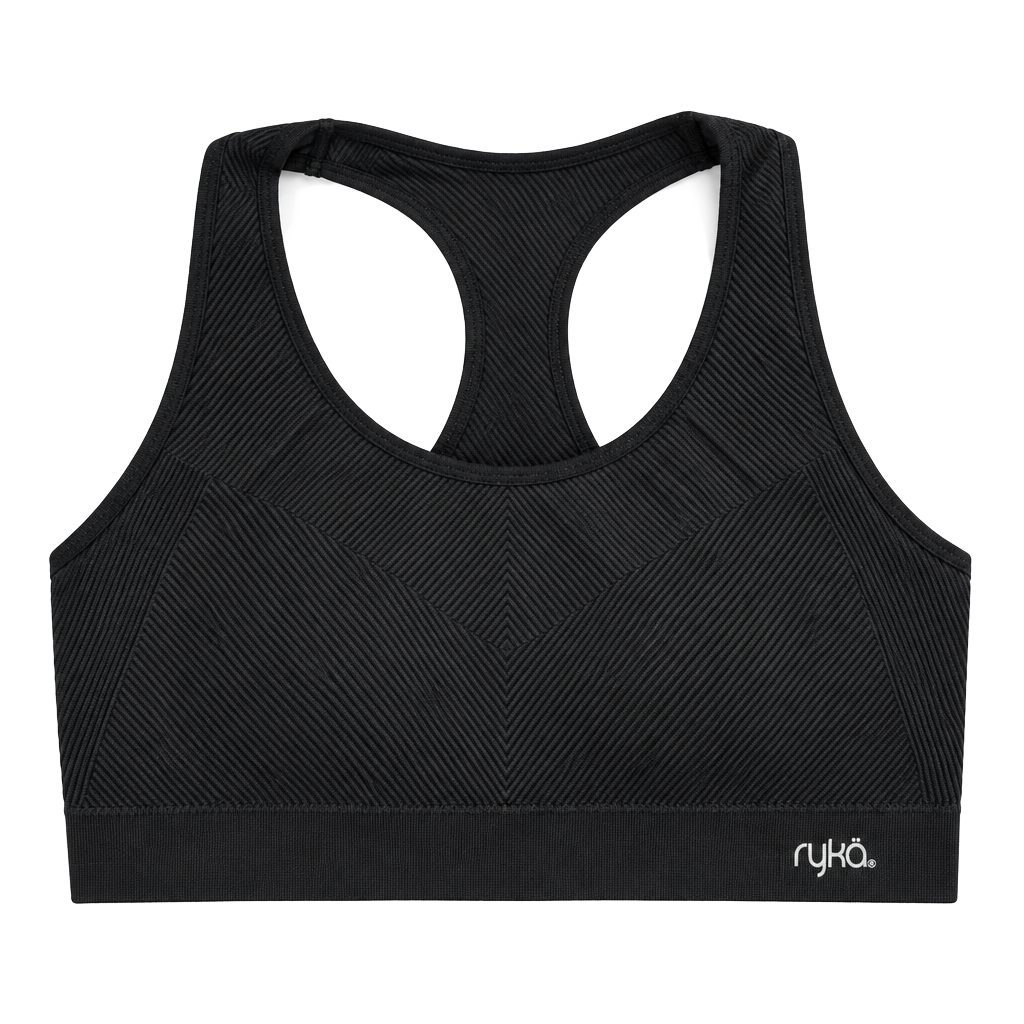 ryka Sports Bra Size XL Black Seamless Racerback 1