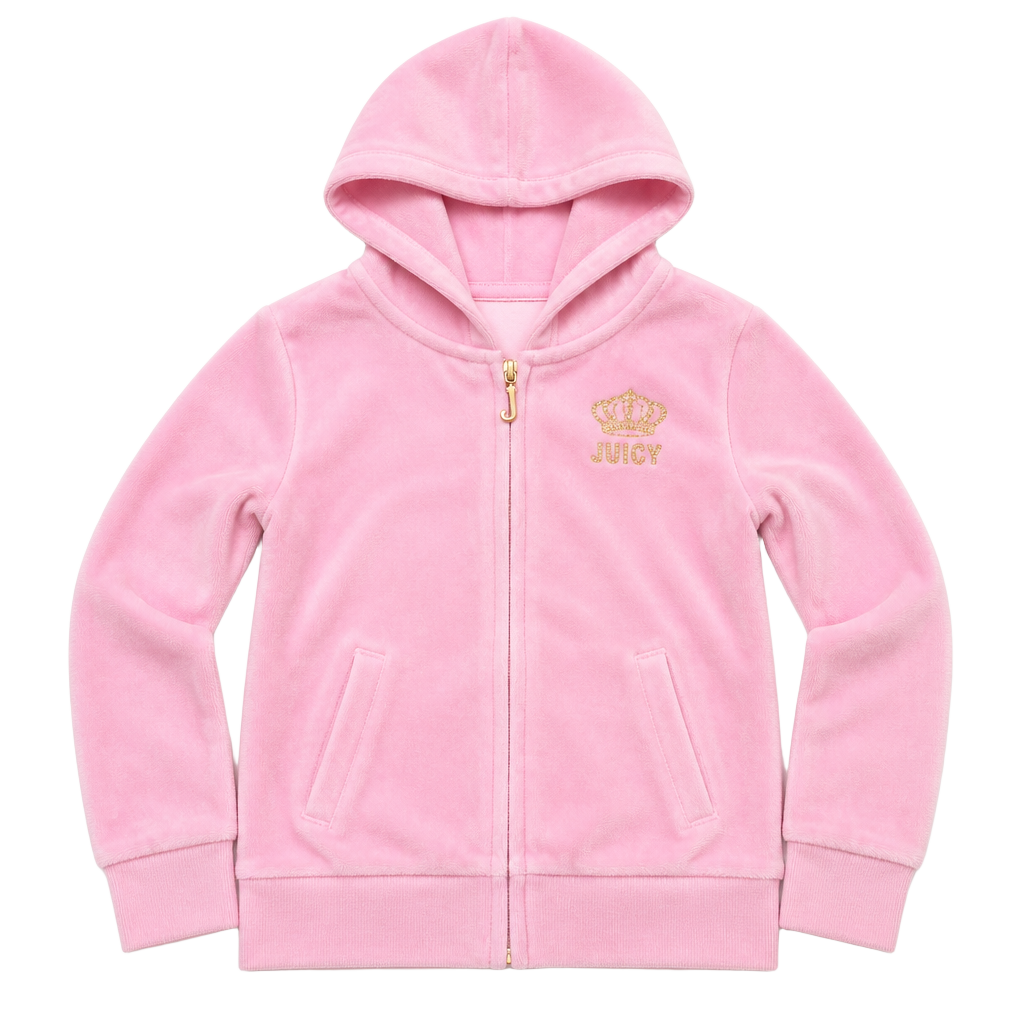 Juicy Couture Pink Velour Zip Up Hoodie Toddler Size 24M 1
