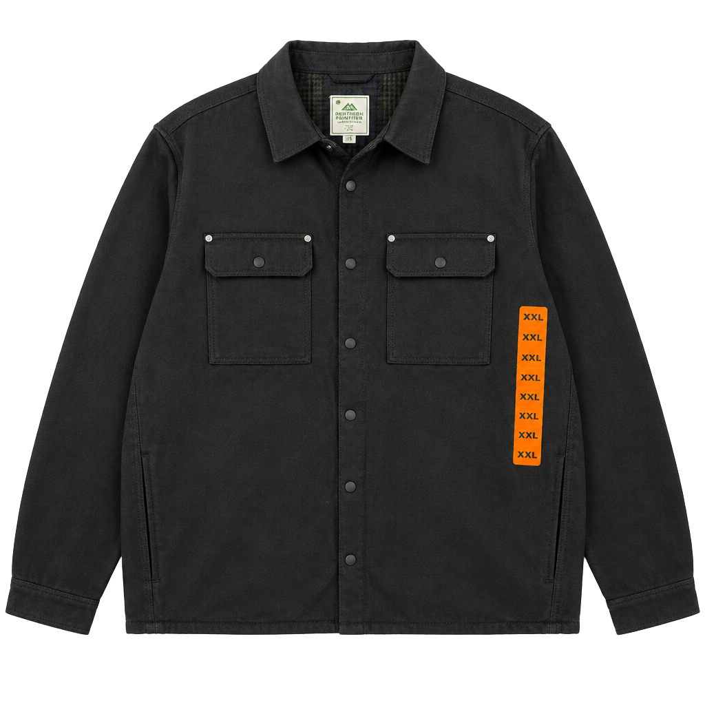 John Deere Canvas Shirt Jacket XXL Black Plaid Lined New With Tags 1