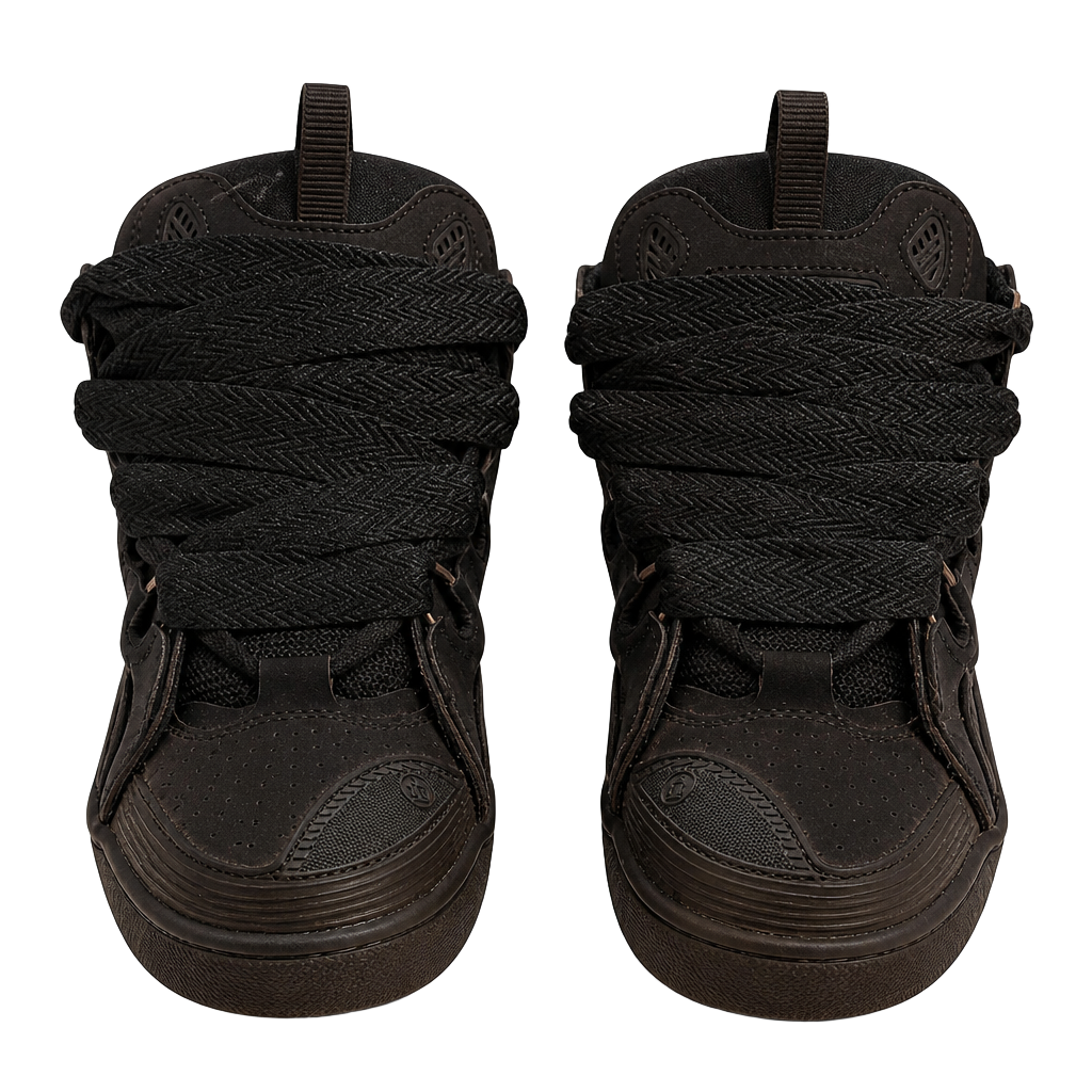 Lanvin Black Curb Leather Sneakers 1