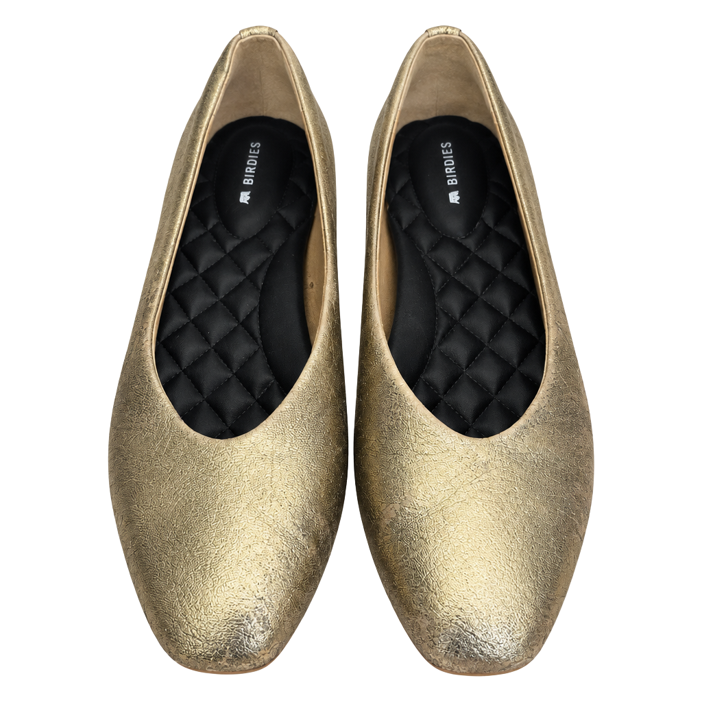 Birdies The Dove Ballet Flats Gold Leather 1