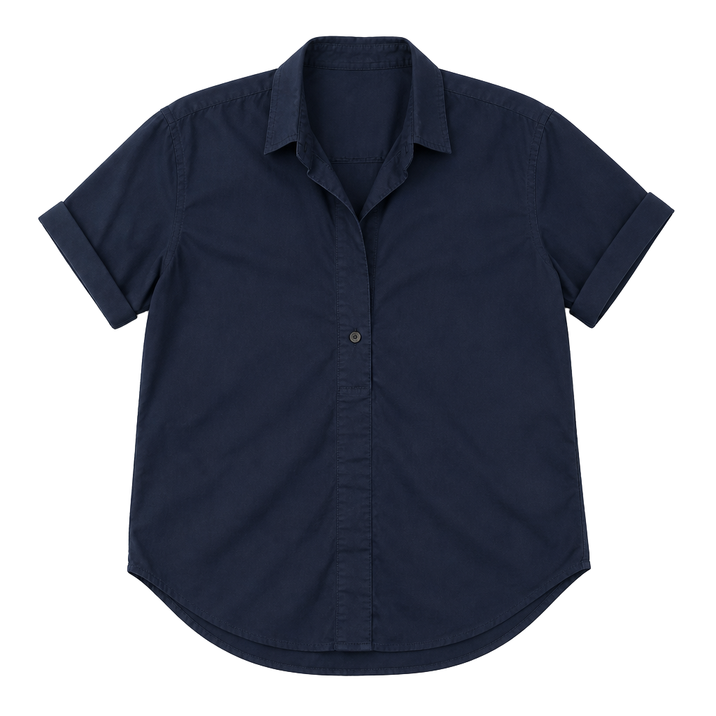 J.Crew Women's Navy Blue Cap-Sleeve Collared Tunic Blouse Top Shirt - Size 6 1