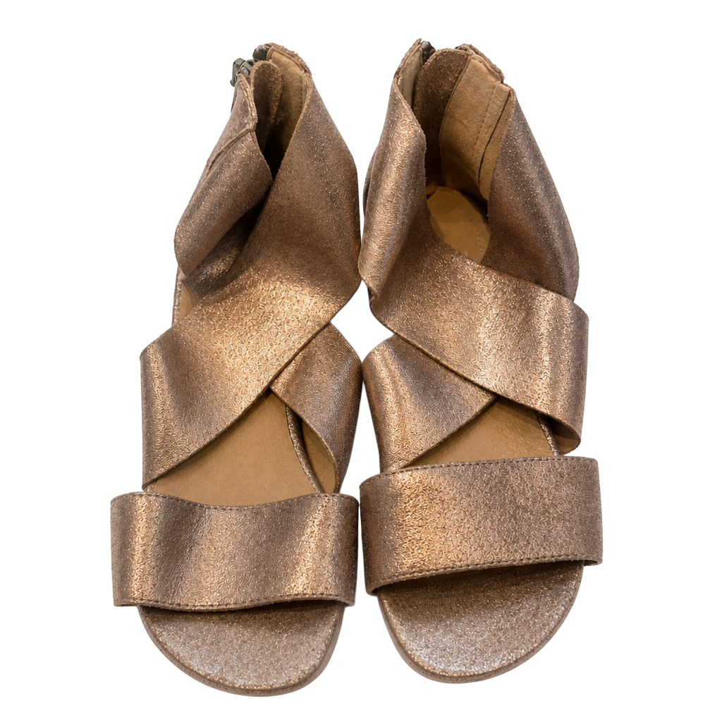 Eileen Fisher Gold Metallic Sport Platform Sandal Leather Women's Size 7.5 1