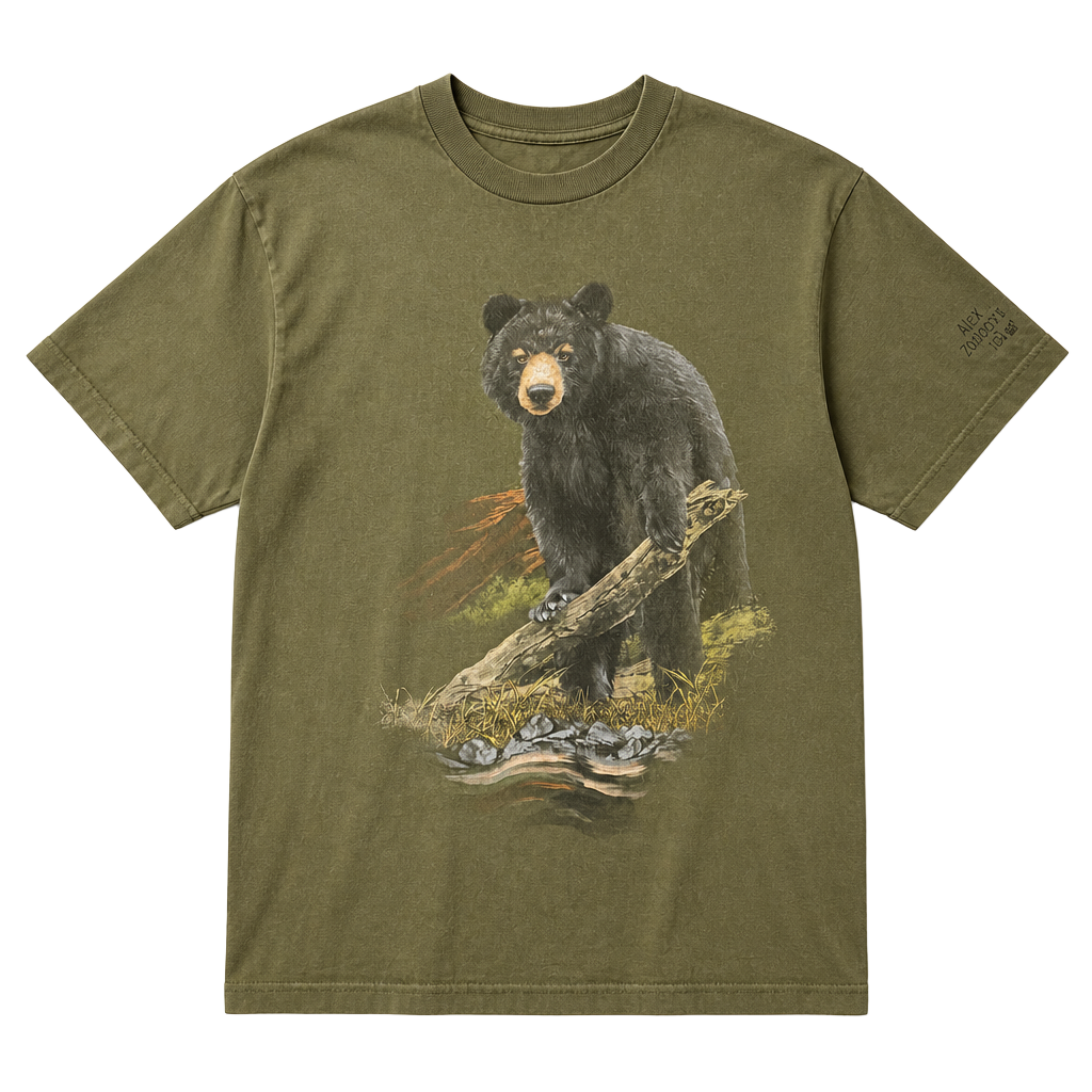 Vintage 1990s Alexandria Zoological Park Black Bear Nature Tee 1