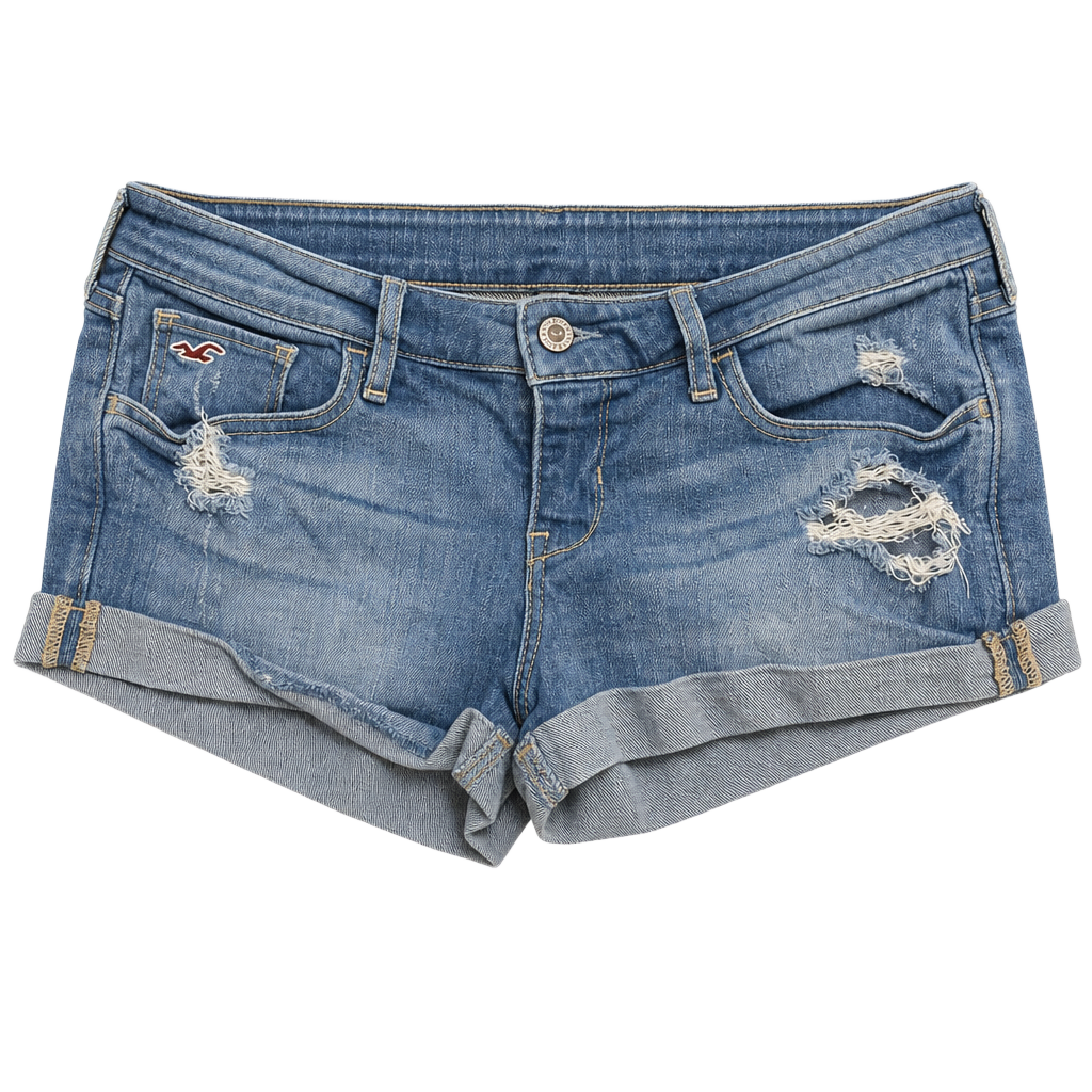 y2k Hollister Women's Distressed Denim Shorts 1