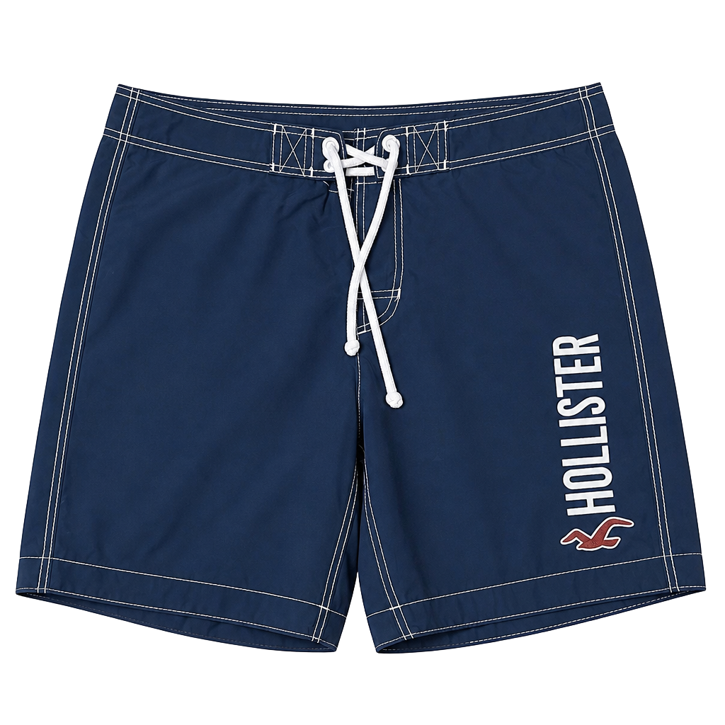 y2k Hollister Men's Navy Blue Board Shorts Swim Trunks 1