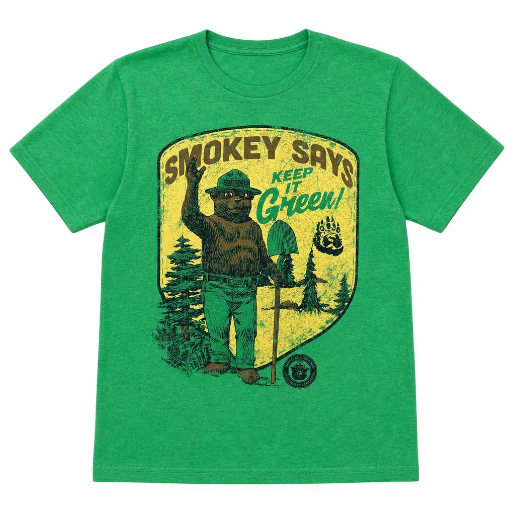Vintage Smokey the Bear 'Smokey Says Keep It Green' Graphic T-Shirt 1