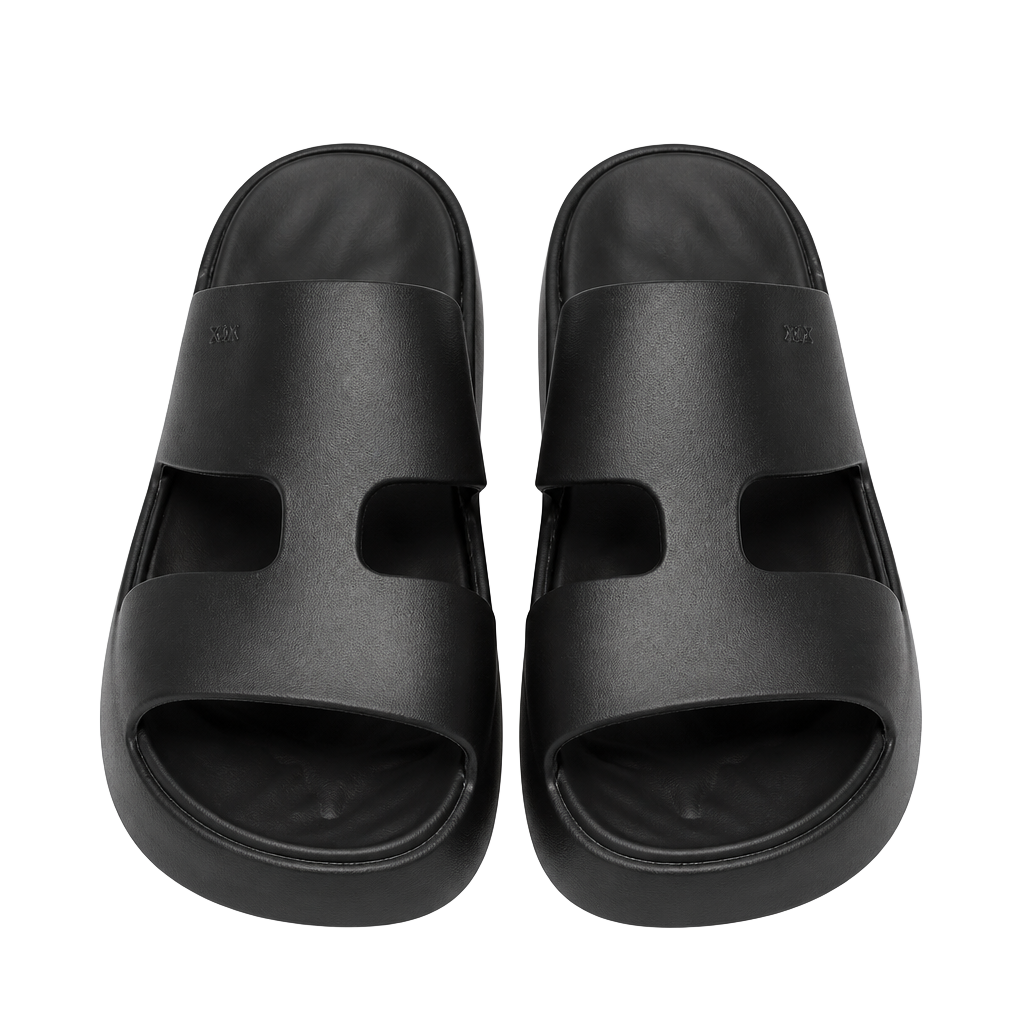 CROCS Men's Black Dual-Strap Slide Sandals 1