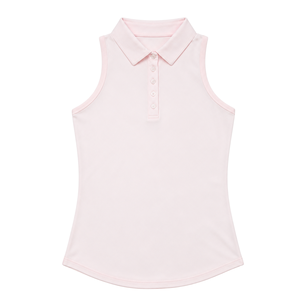 90 Degree By Reflex Girls Sleeveless Racerback Polo Athletic Shirt Pink 1
