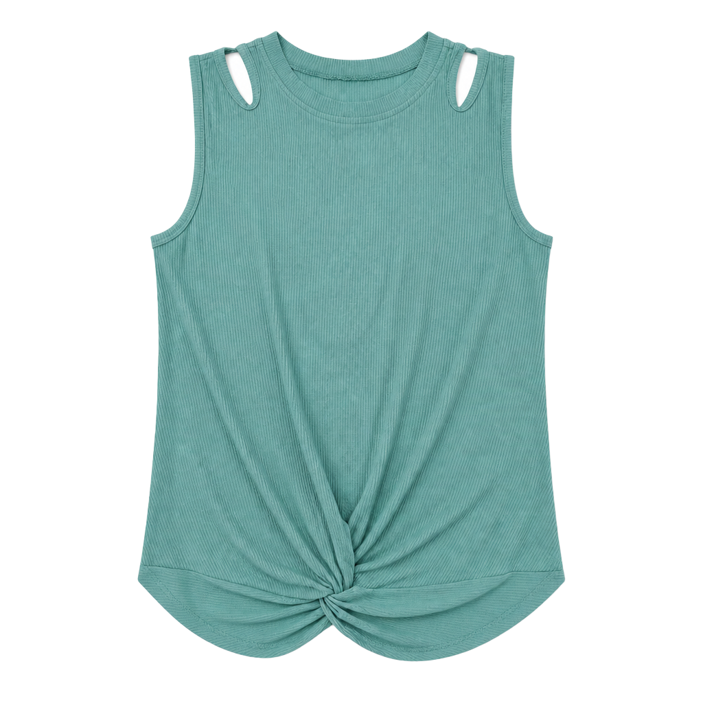 SHEIN Teal Twist Front Tank Top 1