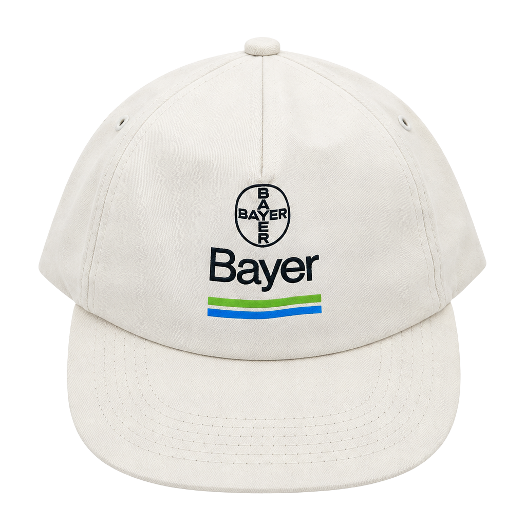 Bayer White Adjustable Strapback Hat Cap vintage drug company merch 1