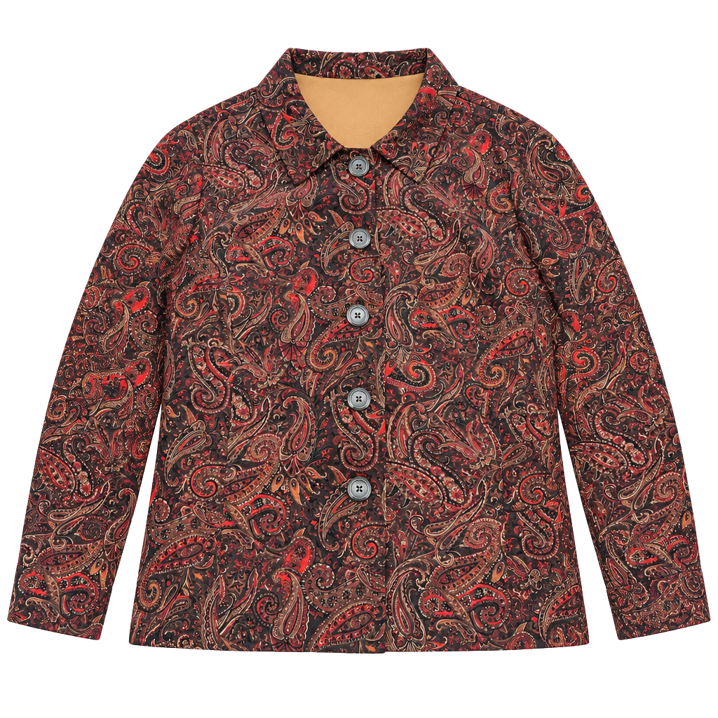 Sag Harbor Stretch Blazer Size X-Large Red Brown Paisley Jacket Y2K 1
