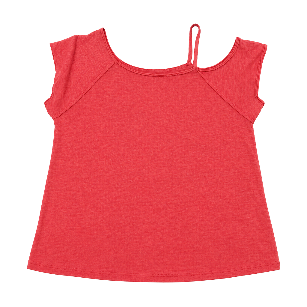 We The Free Cold Shoulder Top Size XS Red Asymmetric Strap 1
