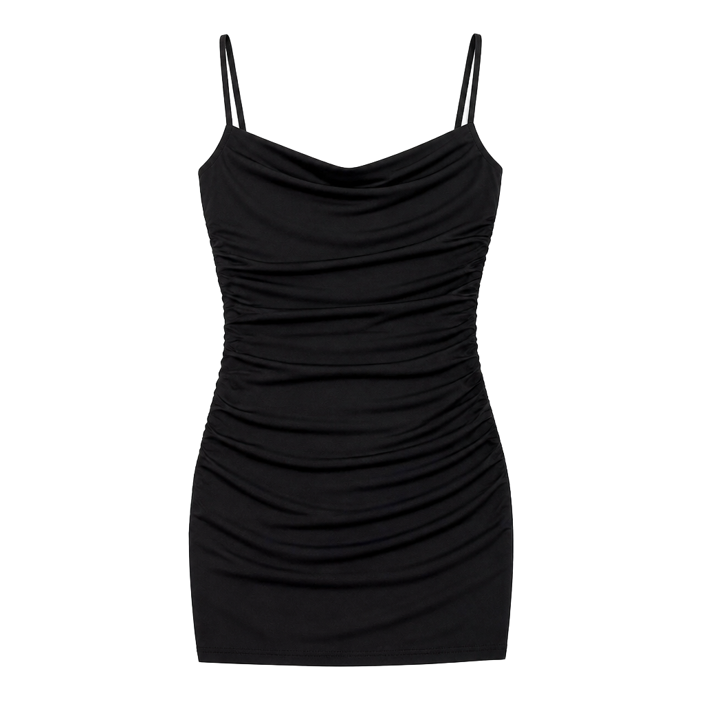 Windsor Black Ruched Mini Dress 1