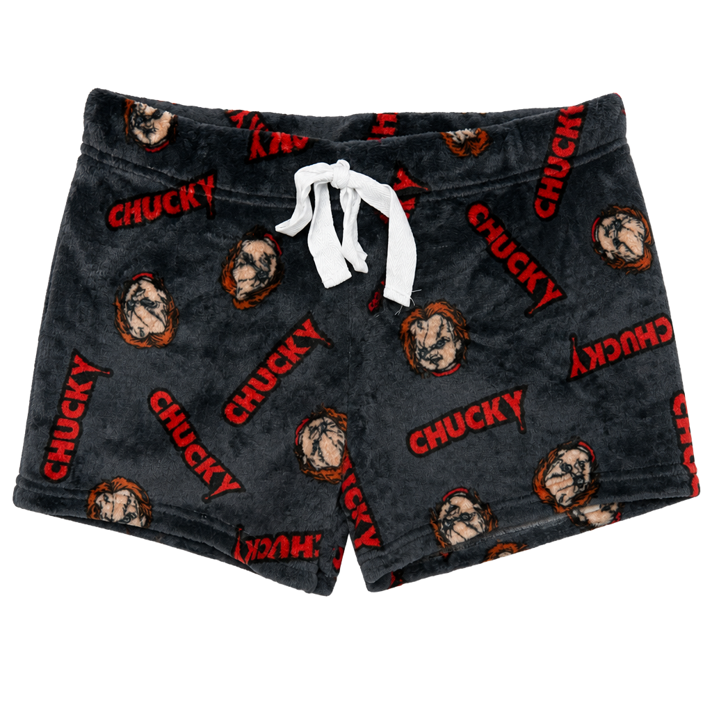 Chucky Pajama Shorts Size XL Charcoal Gray Fleece Sleepwear 1