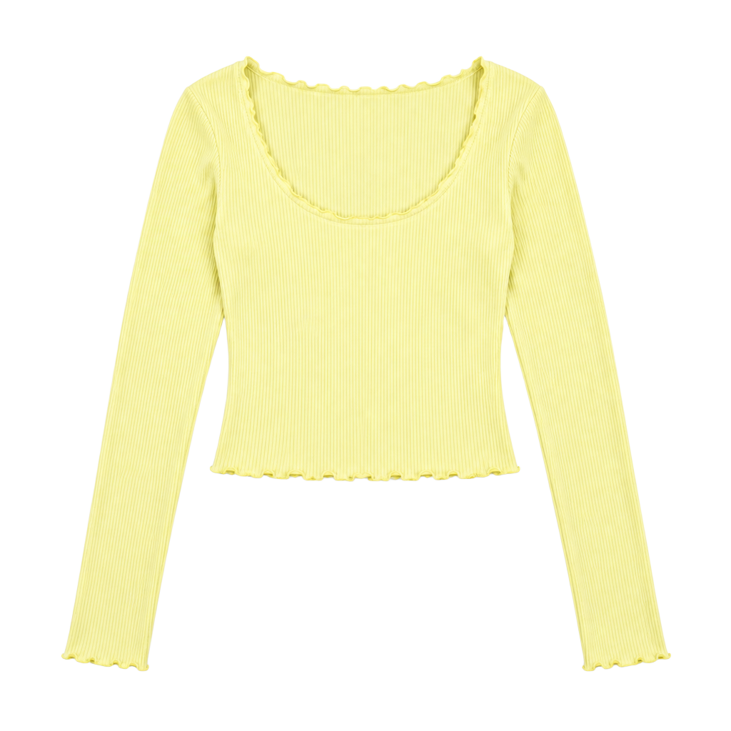 No Boundaries Scoop Henley Lace Size L (12-14) Yellow Breeze 1