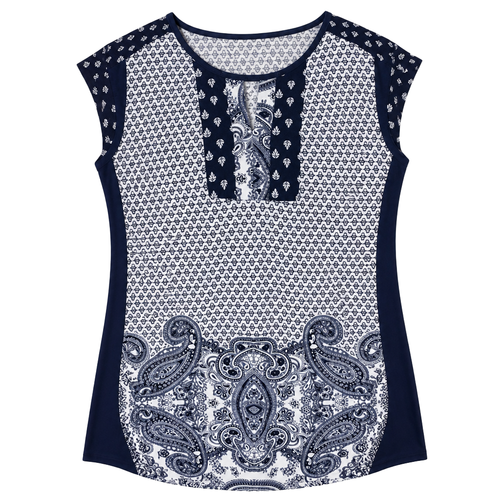 Roz & Ali Sleeveless Paisley Print Blouse Size S 1