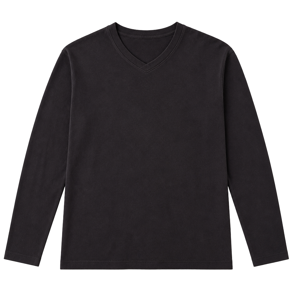Robert Barakett Men's Long Sleeve V-Neck 100% Pima Cotton Shirt, Brown, Size XL 1