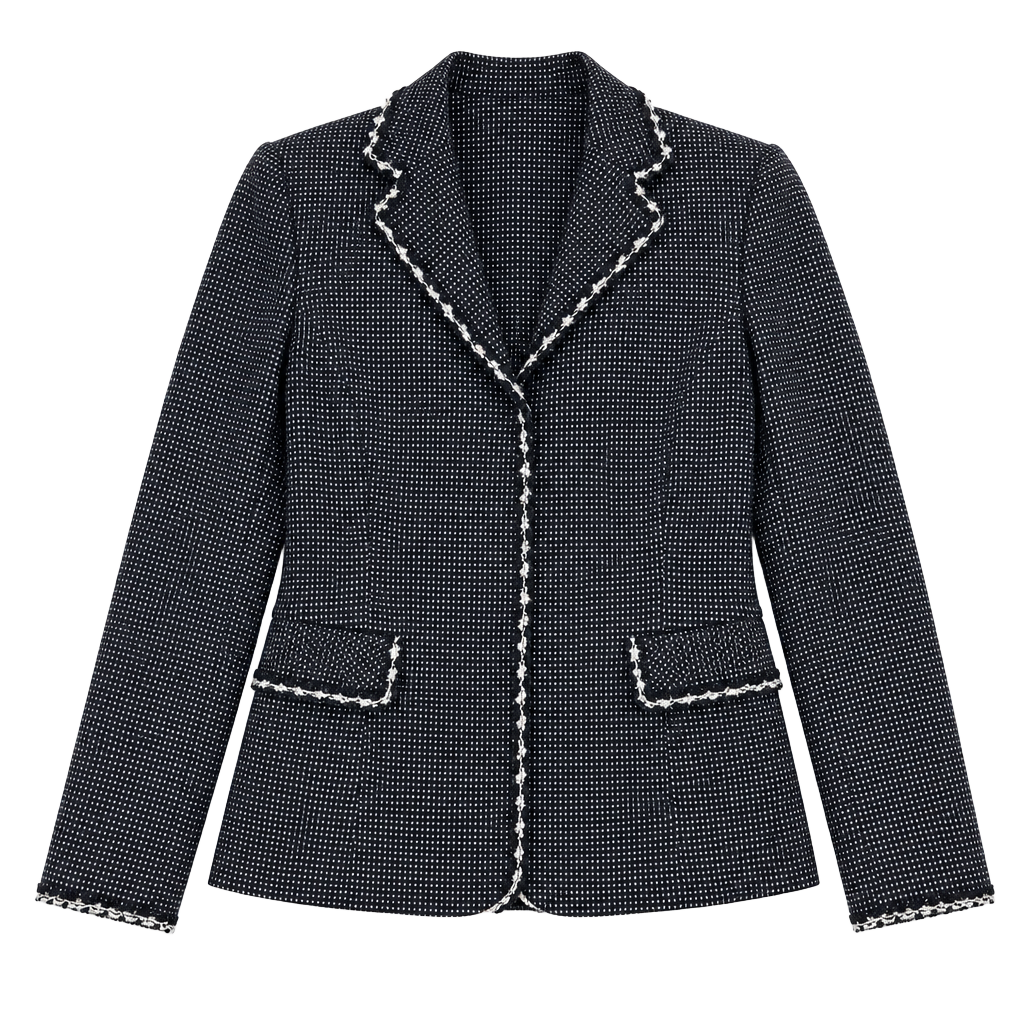 Nipon Boutique Black and White Tweed Blazer Size 10 1