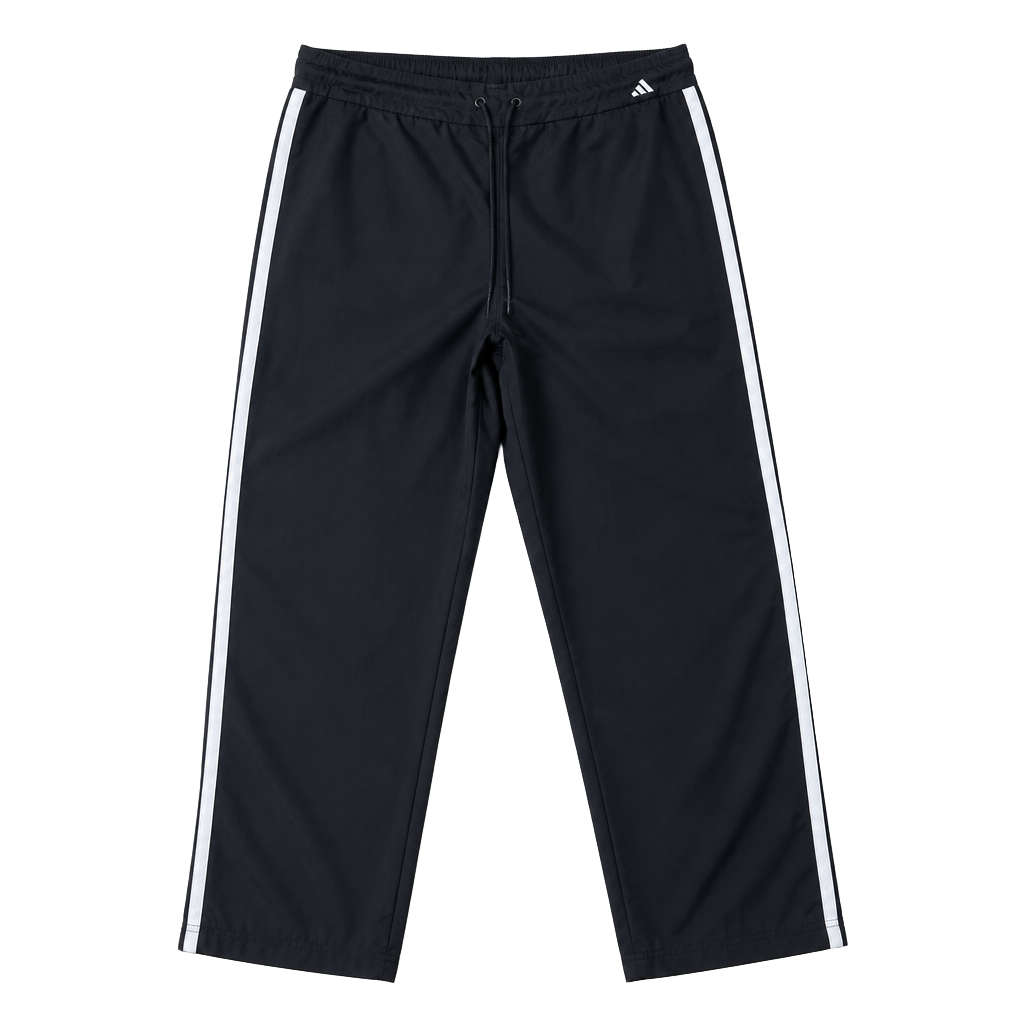 Adidas Vintage Track Pant Black Nylon 3-Stripes Small 1