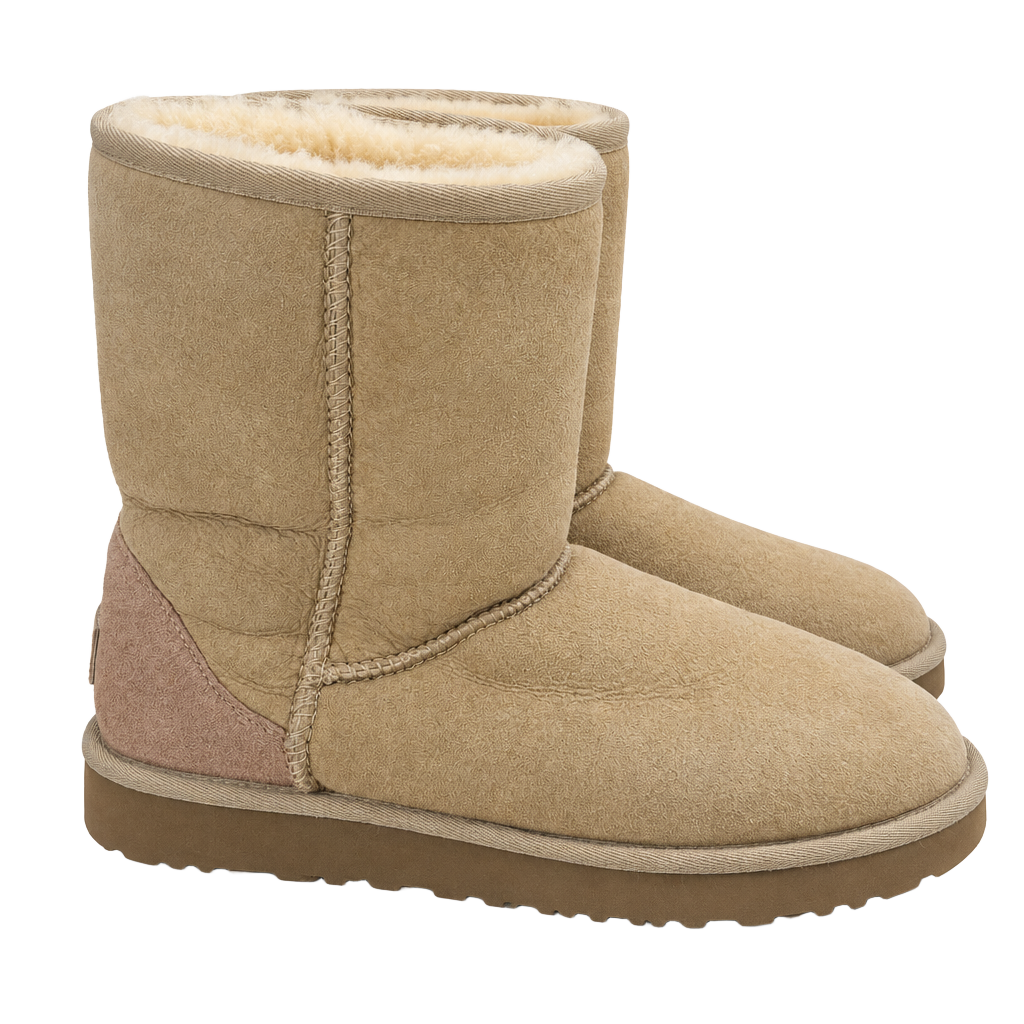Authentic UGG Classic II Sheepskin Short Shearling Tan Boot Womens Size 10 1