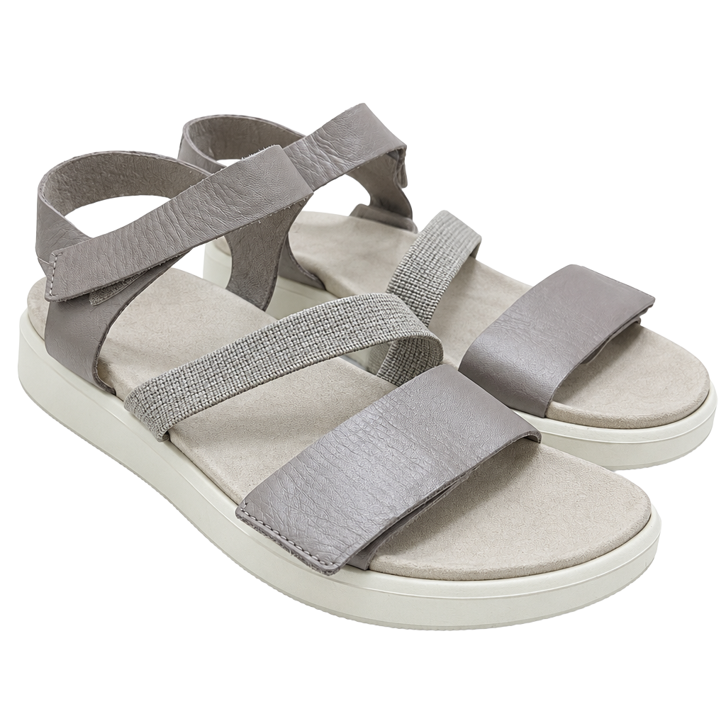 ECCO FLOWT W SANDAL WITH TWO-TONE STRAP AND DOUBLE TEAR LEATHER FOOTBED 1