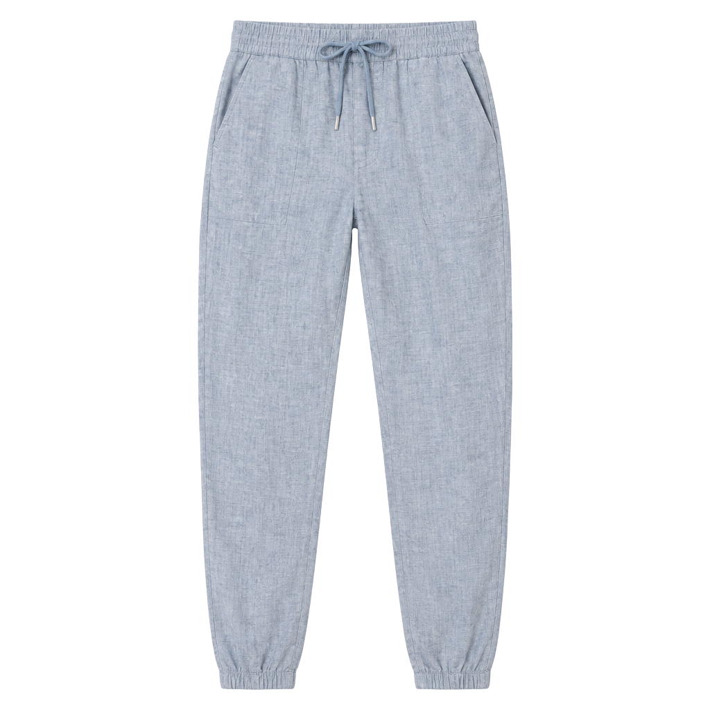 Athleta Cabo Linen Jogger Size 4 Blue Pull On Pants 1