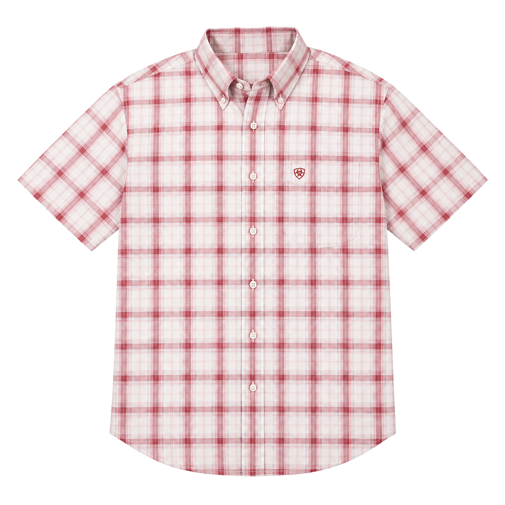 Ariat Pro Series Tully Peach Plaid Shirt Size XL 1