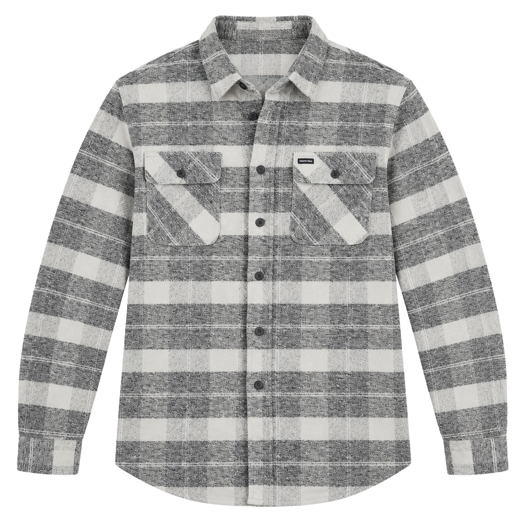 Brixton Bowery Heavyweight Flannel Size M Black Charcoal 1