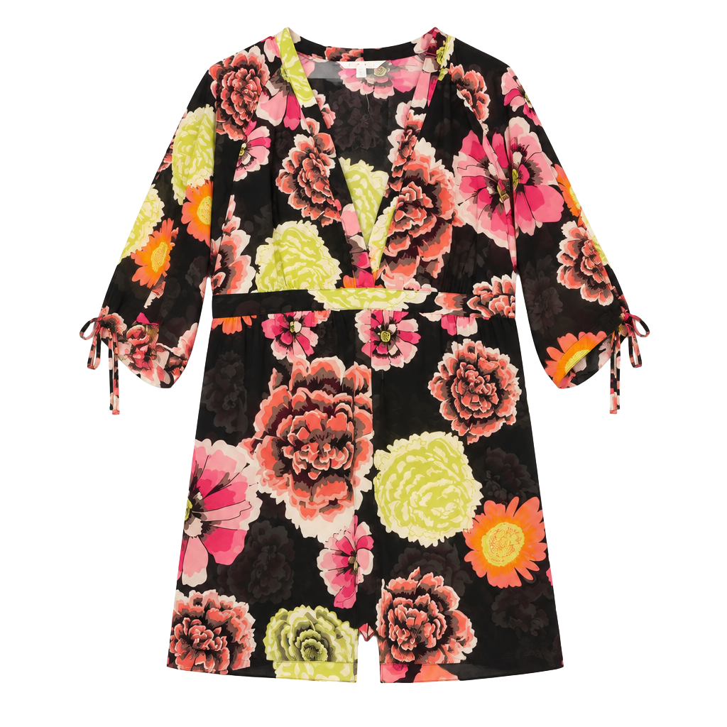 NEW CAbi Sheer Floral Tunic Blouse Size XL 1