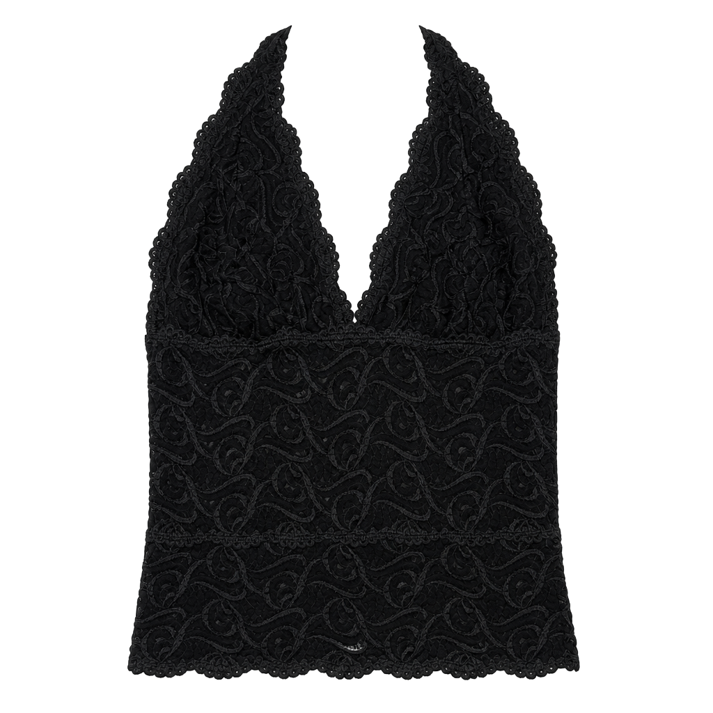 Bebe Black Lace Halter Top 1