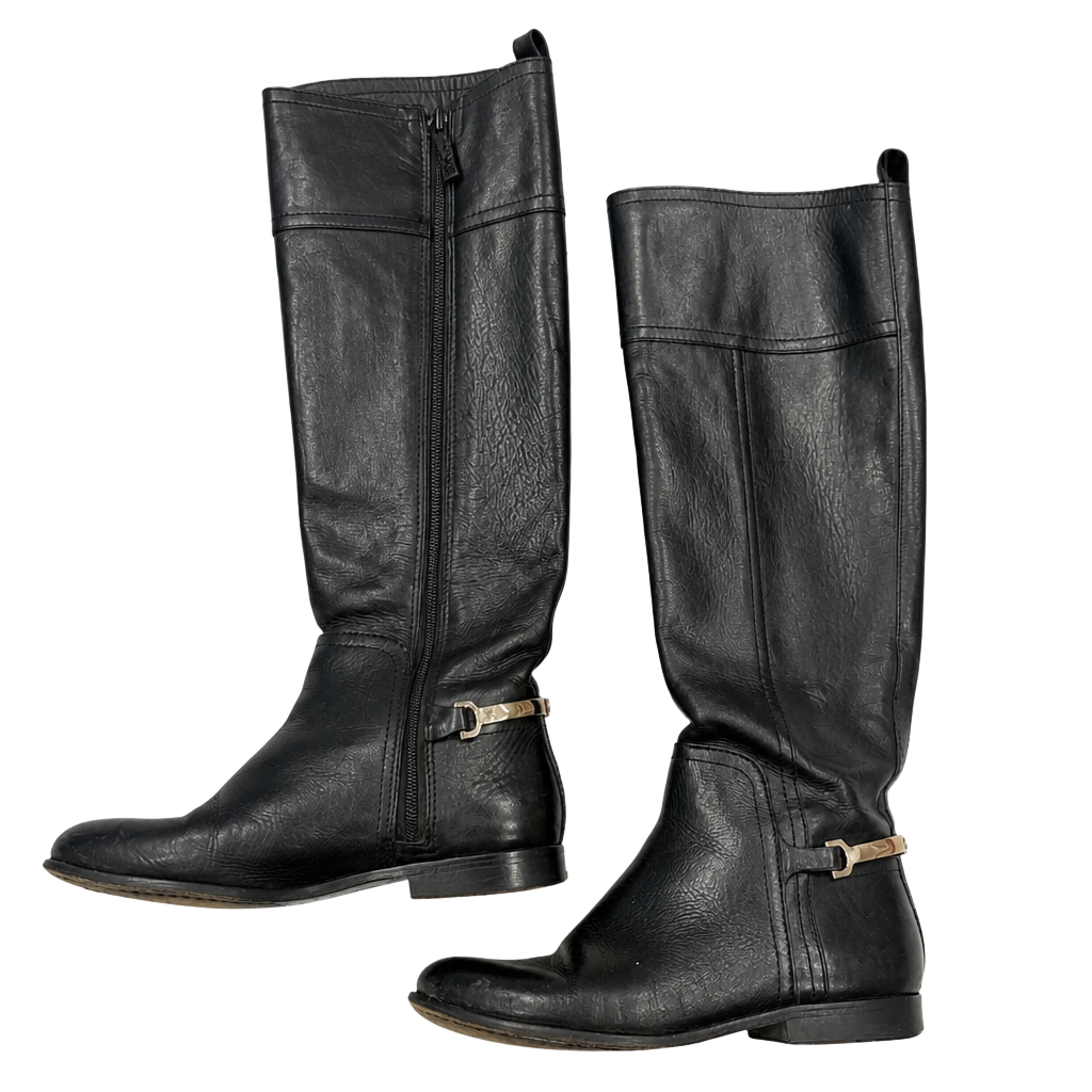 Tory Burch Black Leather Riding Boots 1