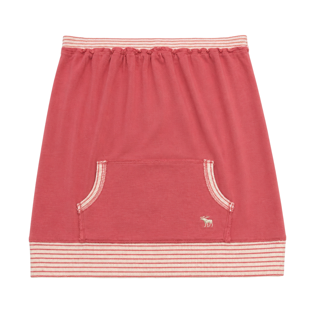 Abercrombie & Fitch Pink and White Striped Ruched Top with Pocket 1