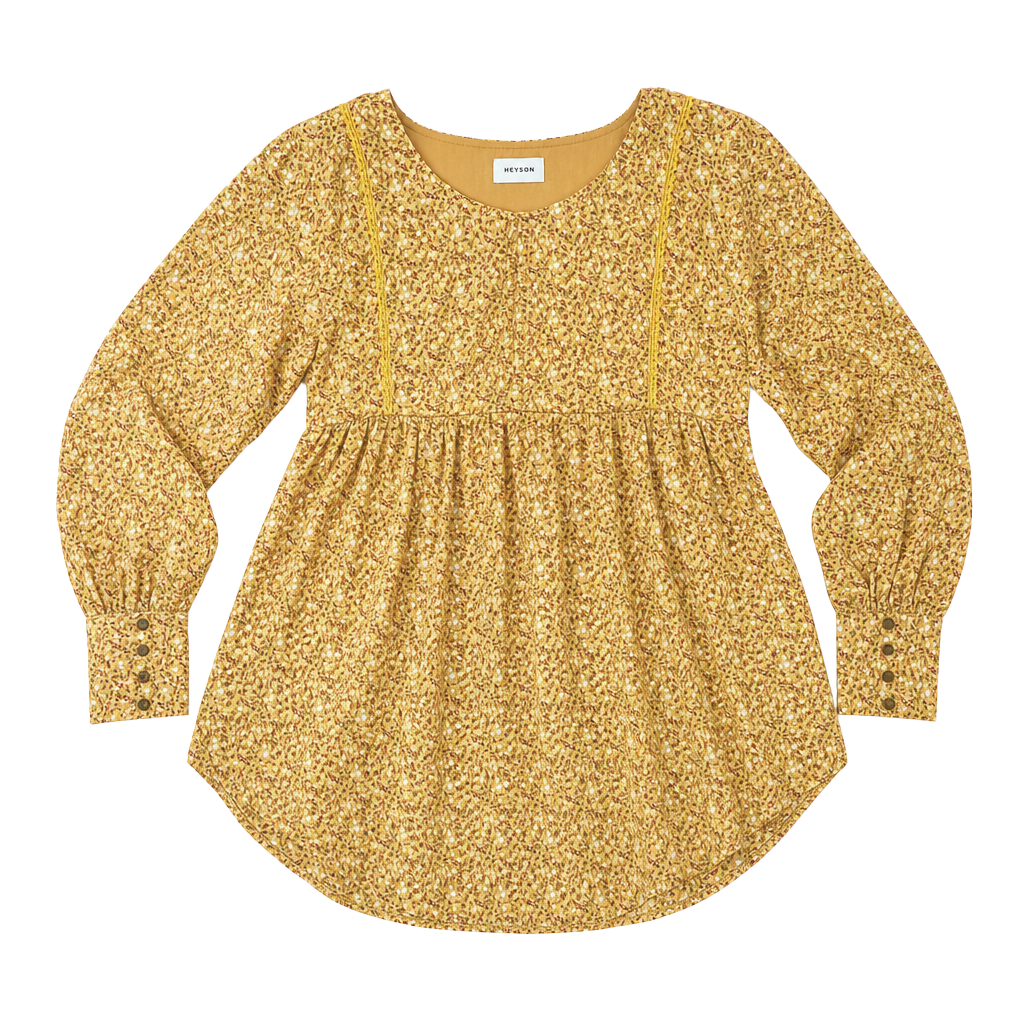 Heyson Floral Long Sleeve Peplum Blouse Size L 1